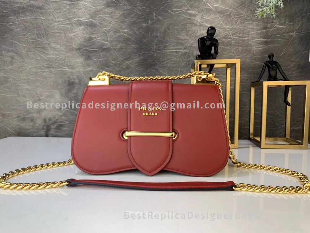 Prada Sidonie Red Leather Shoulder Bag GHW 184